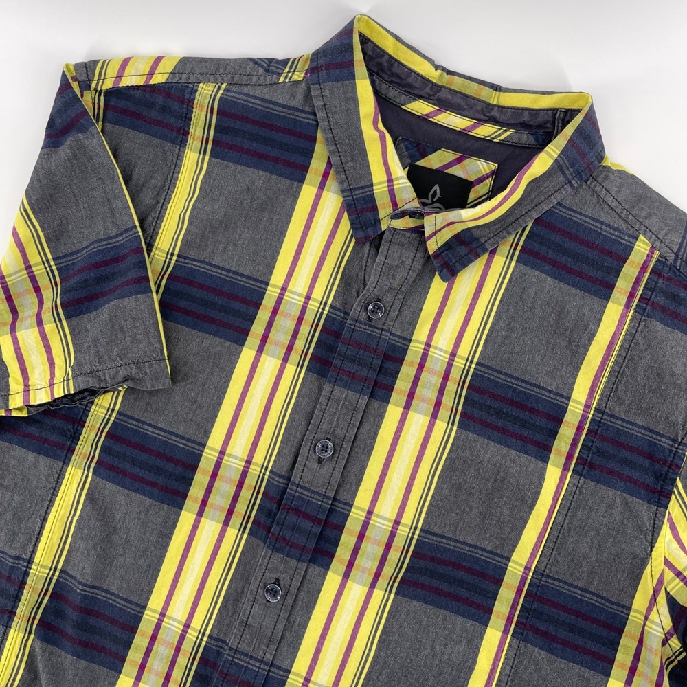 Prana Plaid Button Up Short Sleeve Casual Shirt‎ - Men's Large
